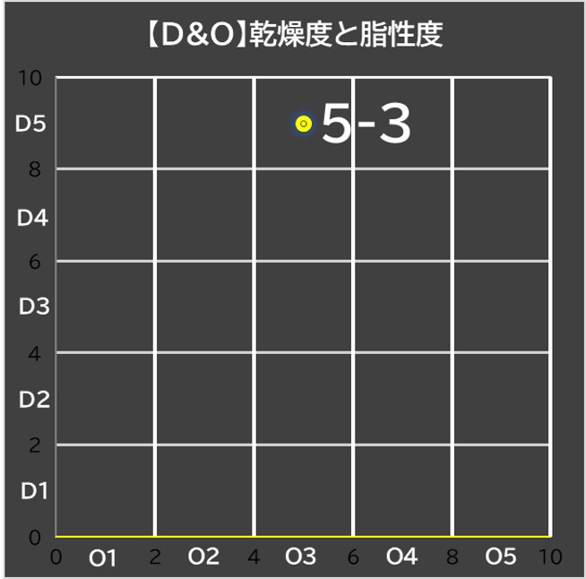 IP肌診断,D&O識別面,肌感覚,肌官能,30代後半女性の回答例